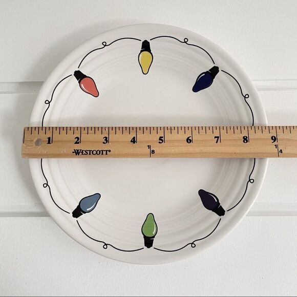 Fiesta Christmas String of Lights 9” Luncheon Plate & Stacking Cereal Bowl - Picture 5 of 8